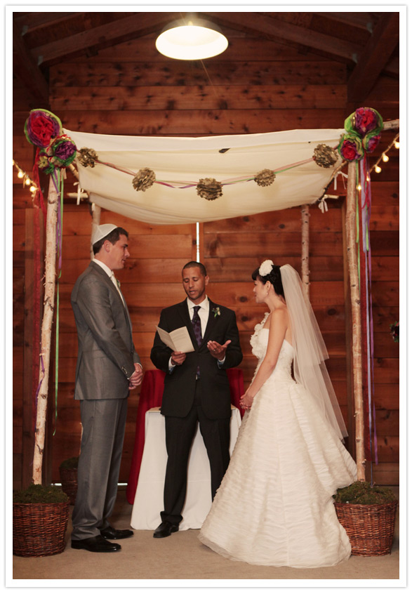 paper pom chuppah