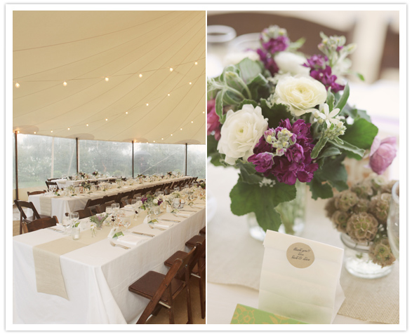 purple and white floral decor