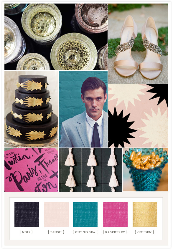 Retro bright wedding colors
