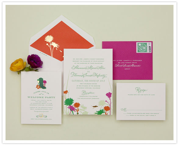 colorful wedding invite