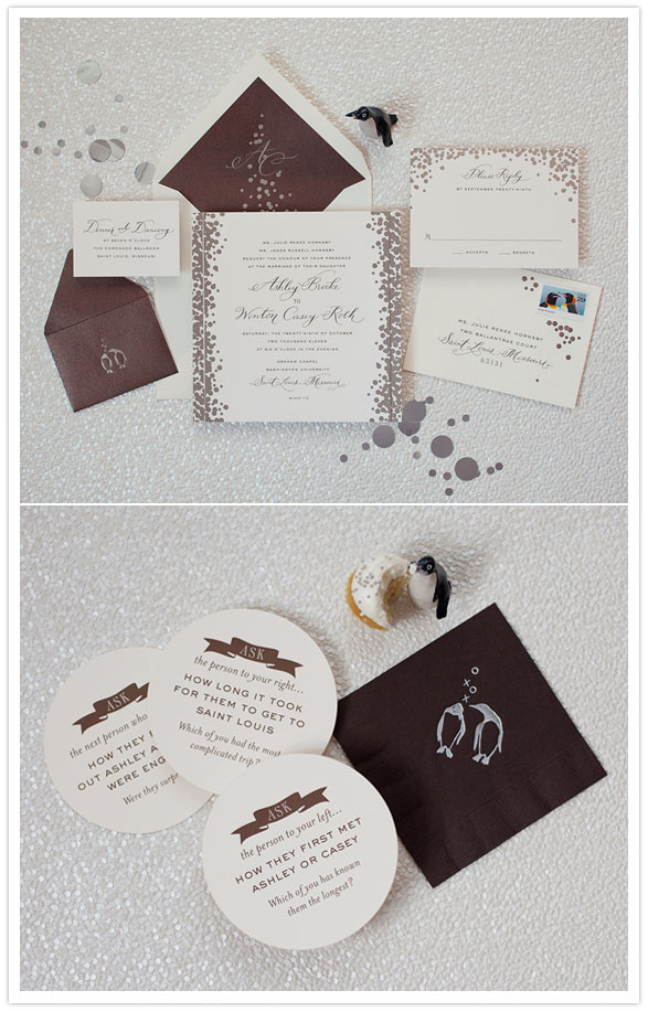 brown wedding invitation