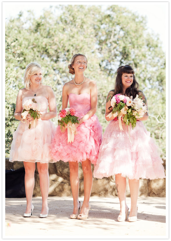 pink vintage bridesmaid dresses