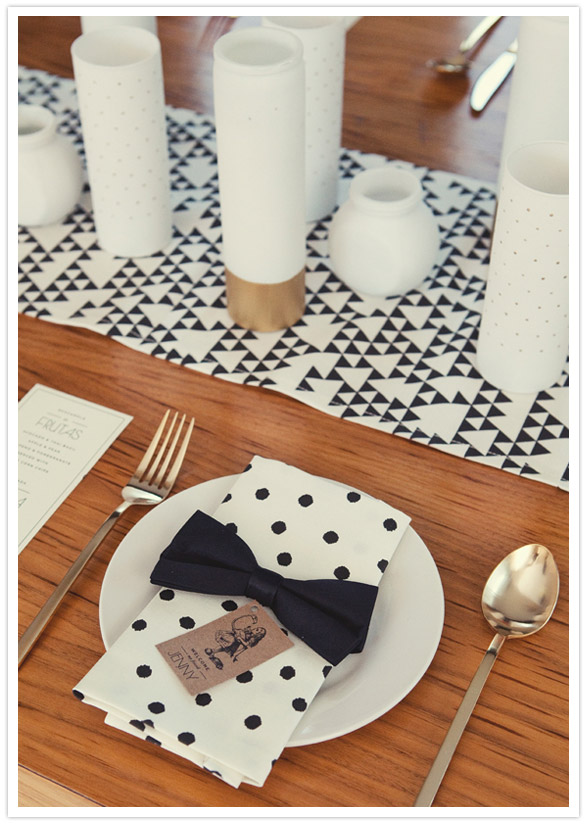 black, white and gold party decor