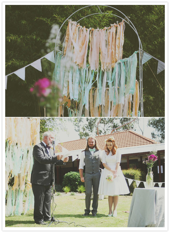 diy fabric ceremony decor