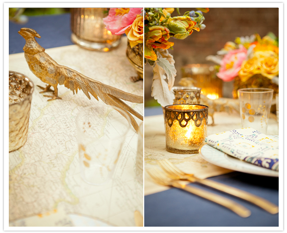 gold accent table items