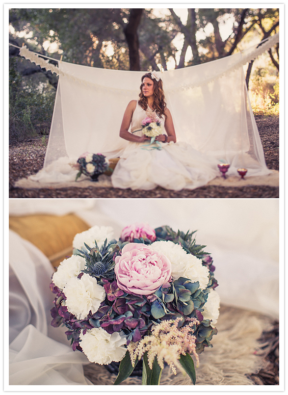 romantic pale wedding bouquet