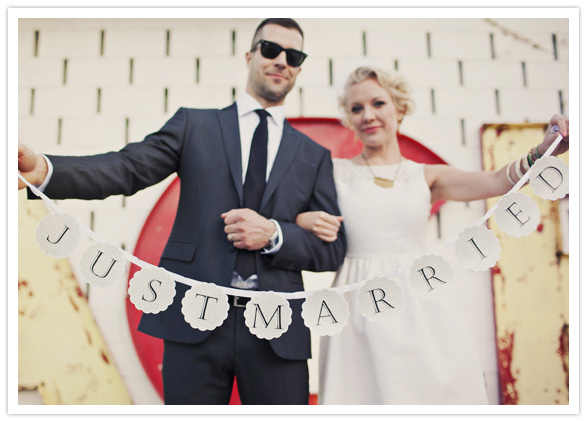 "just married" banner