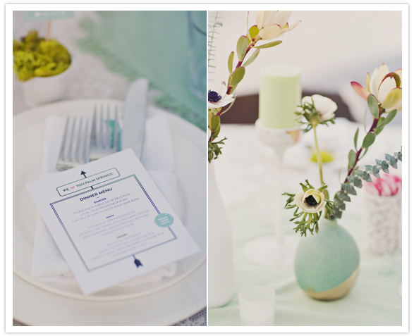 mint and turquoise wedding decor
