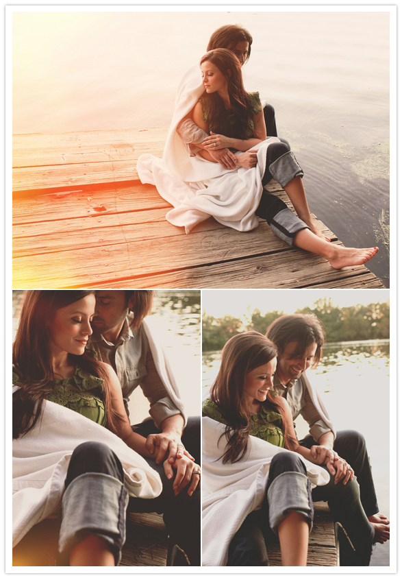 lakeside engagement session