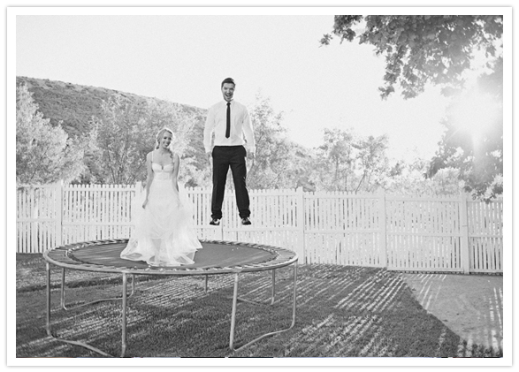 trampoline wedding photos