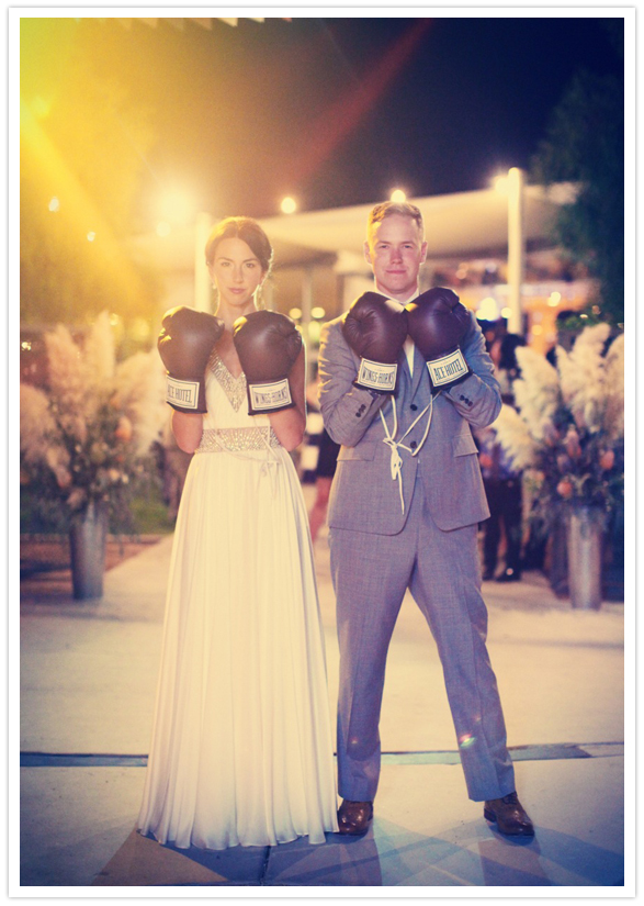 funny boxing bride and groom