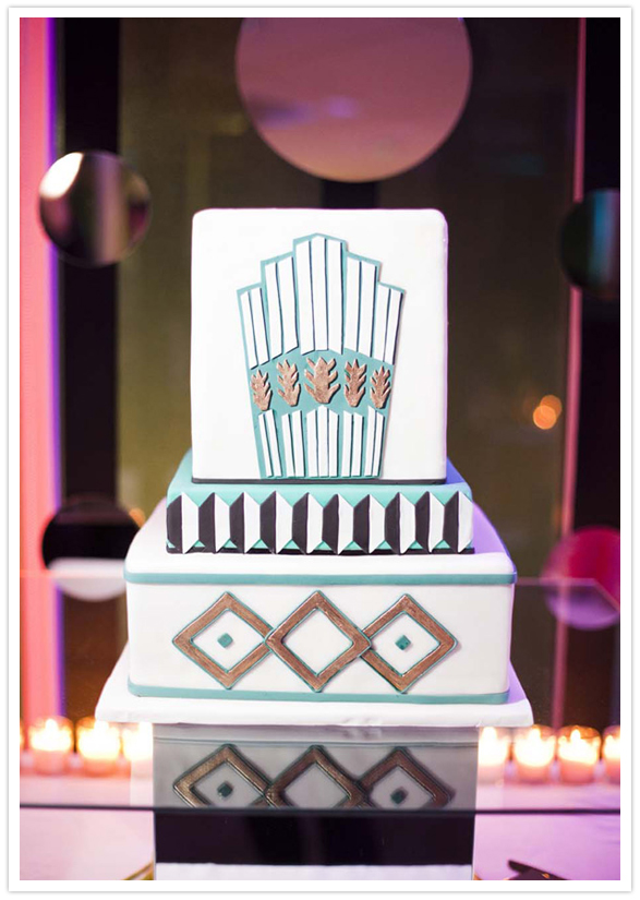 art deco wedding cake