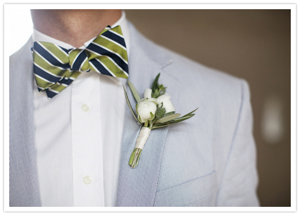 striped bow tie and seersucker suit