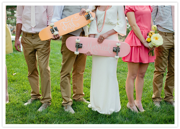 custom-printed skateboard wedding accessories