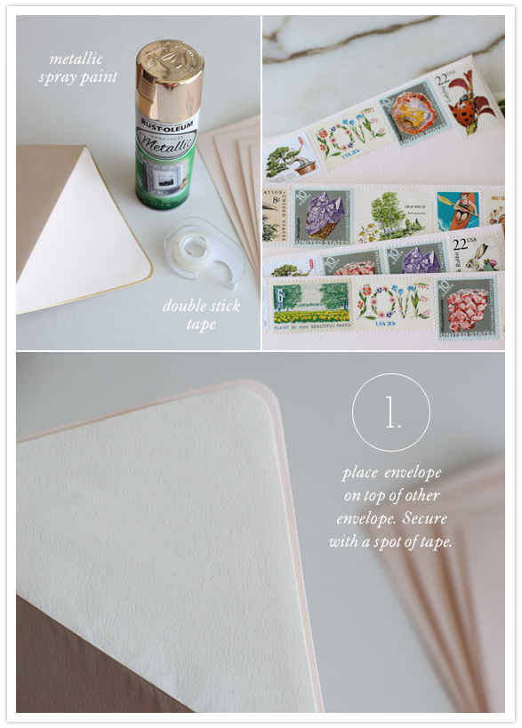 DIY gold envelope edge