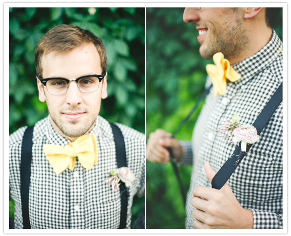 bow tie and suspender groom's wardrobe
