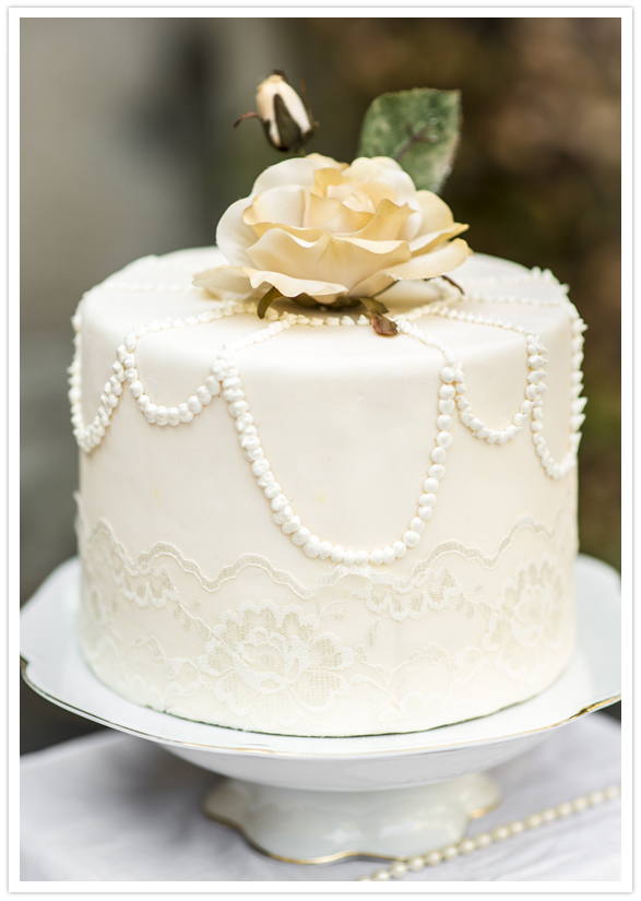 simple white frosted bridal shower cake