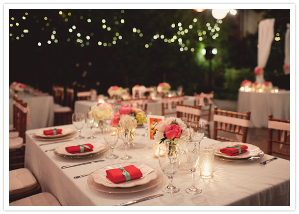 romantic outdoor wedding reception