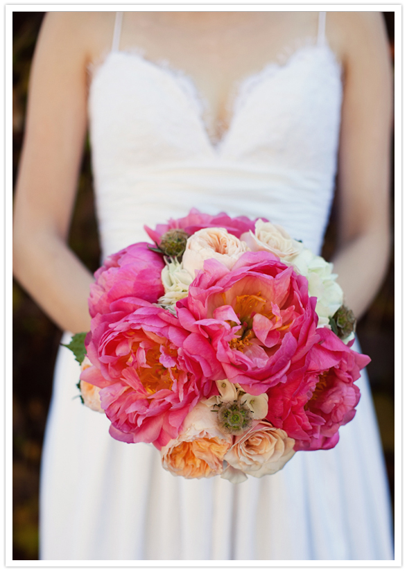 coral peonies bouquet 