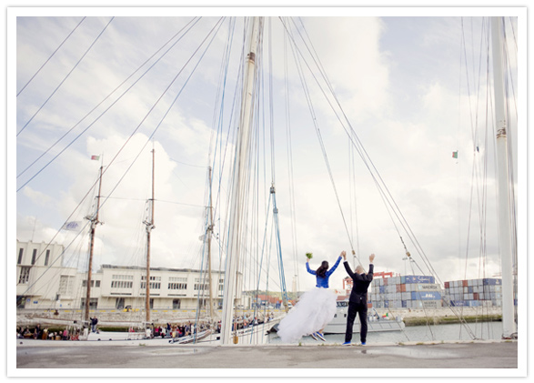 dock-side wedding portraits