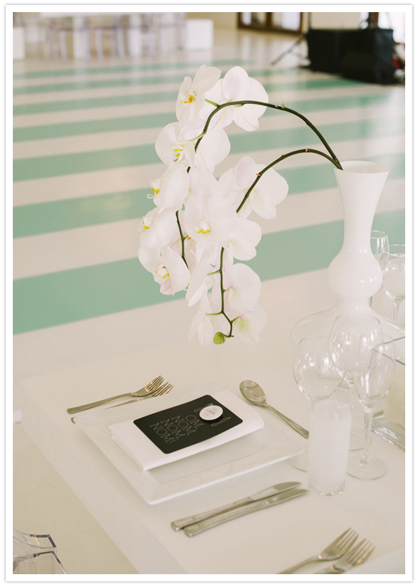 white tablescape with pops of color