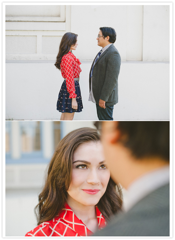 vintage red blouse and forever21 blue skirt