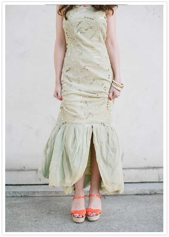 vintage dress and j crew heels