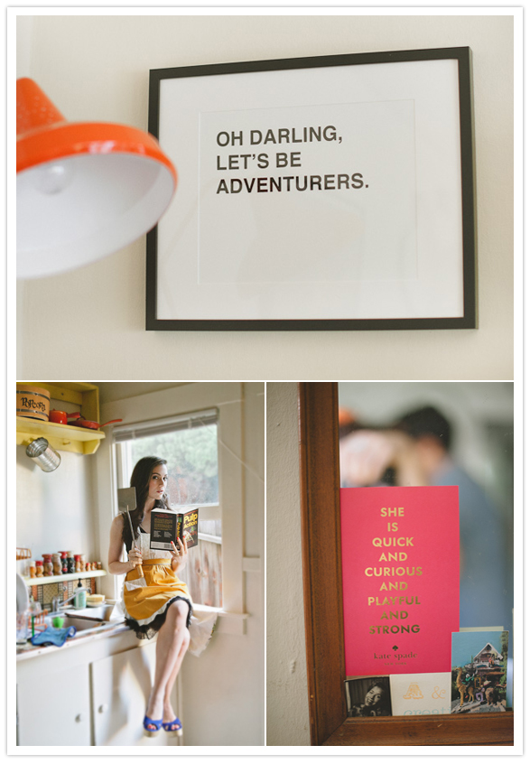 wes anderson-inspired engagement