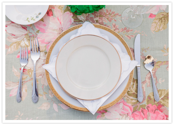 delicate floral tablecloth