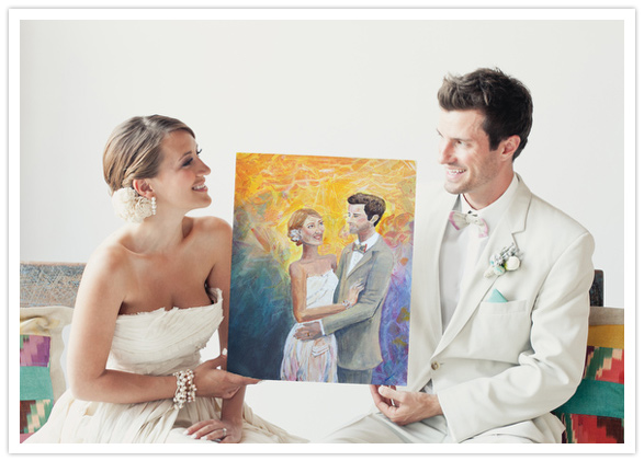 custom bride and groom painting