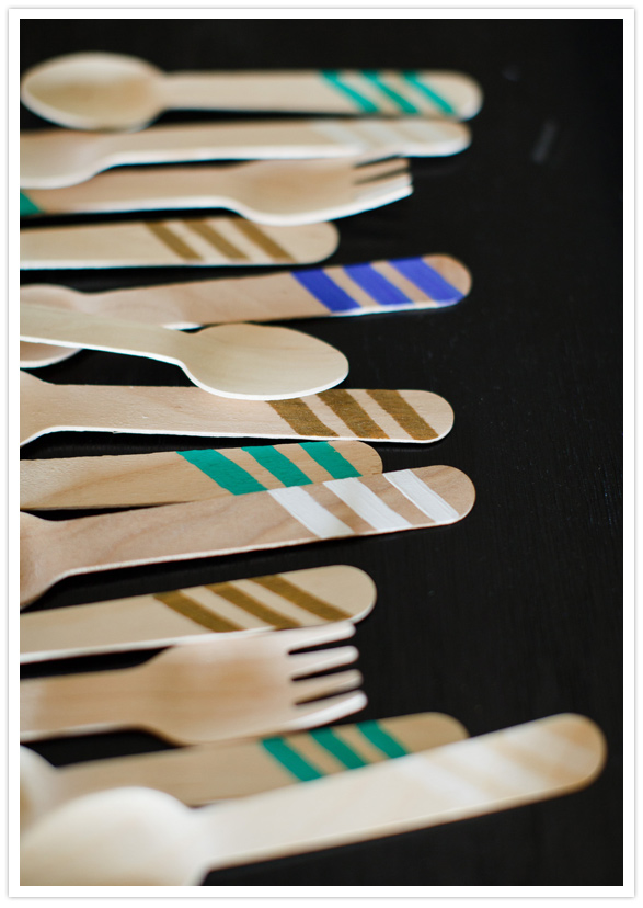 hand painted bamboo utensils
