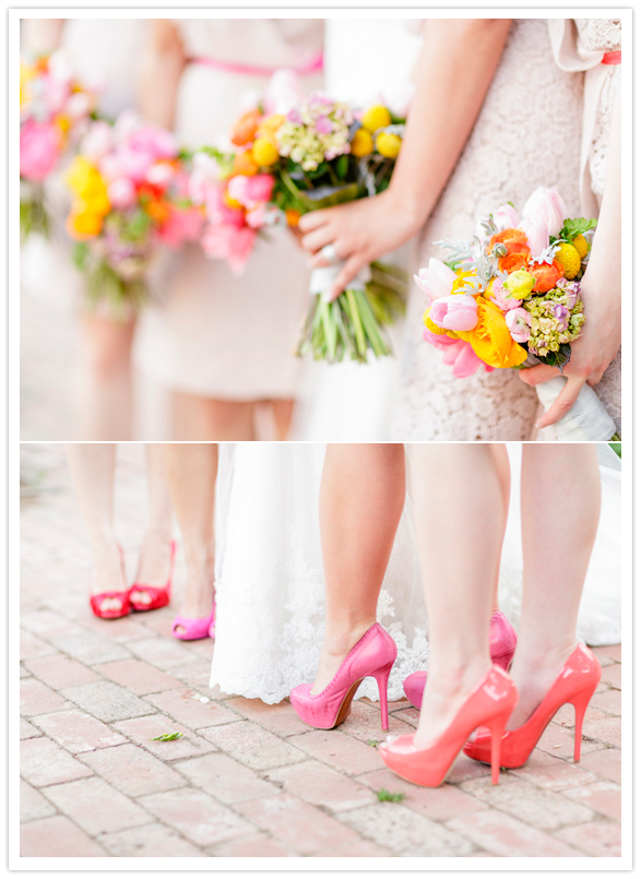 shades of pink bridesmaid shoes