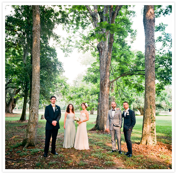 outdoor wedding party portraits