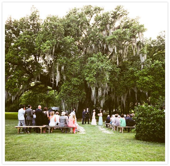 outdoor garden wedding ceremony