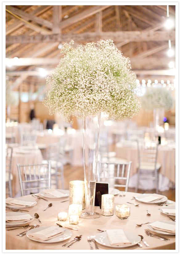 tall baby's breath vase centerpiece