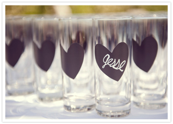 chalkboard painted drinking glasses