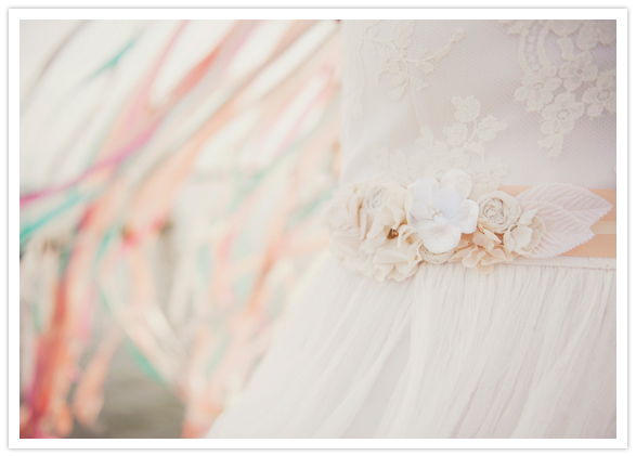 delicate floral wedding dress details