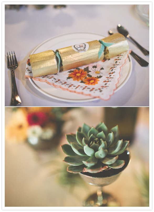 succulent centerpieces and custom designed wedding logo