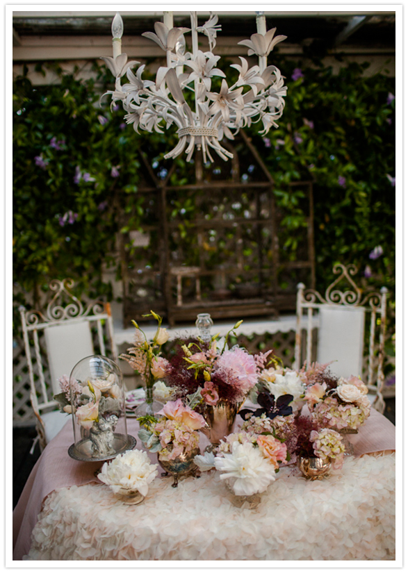 flower-covered tablescape