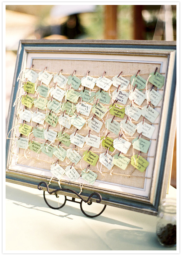 framed escort card board