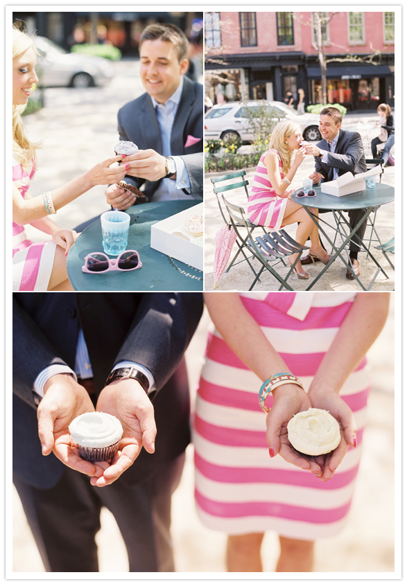 magnolia bakery cupcake engagement session