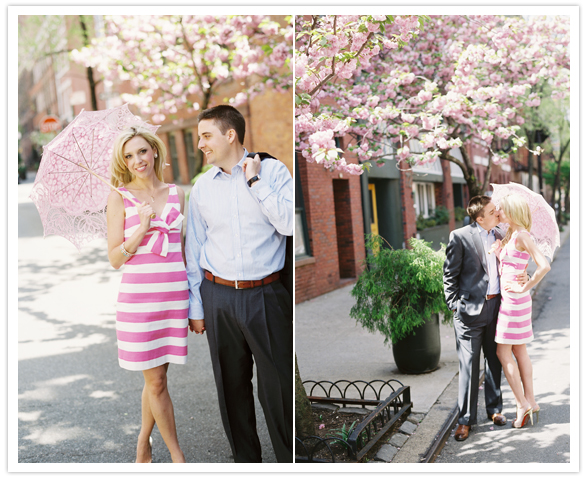 pink lace parasol on the streets of NYC