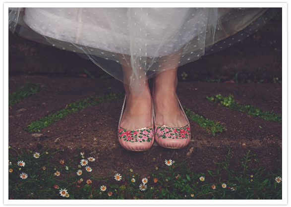 pink floral flats