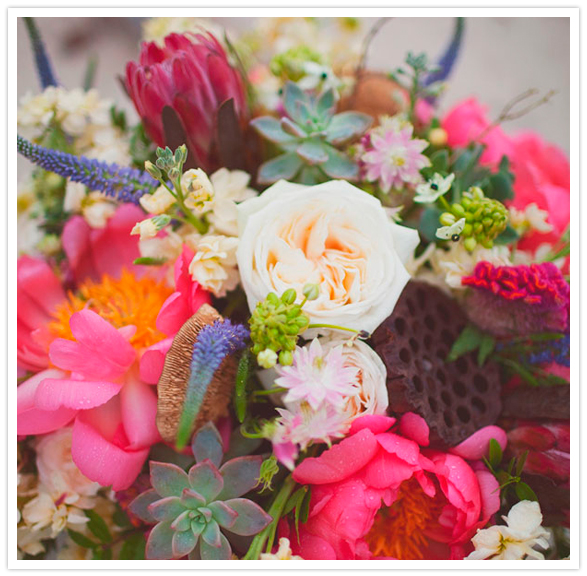 vibrant exotic floral centerpiece