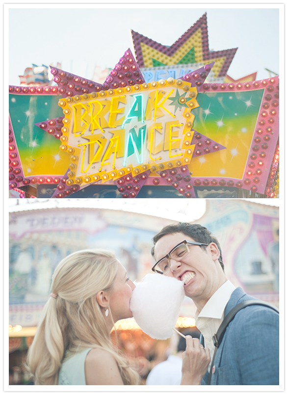 retro carnival sign and cotton candy