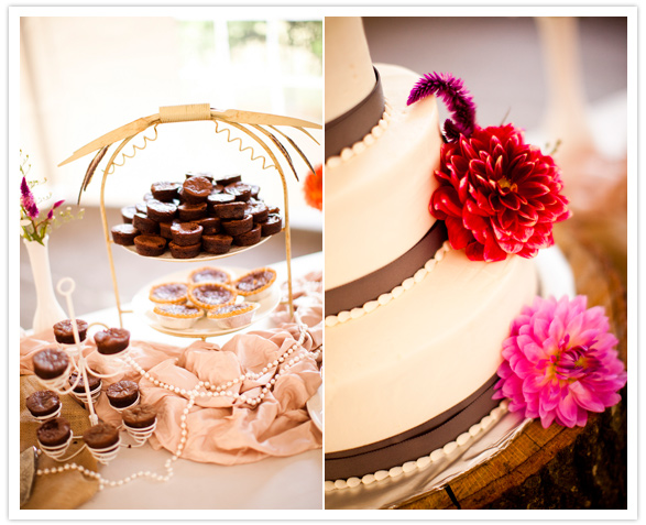 red and pink cake floral accents