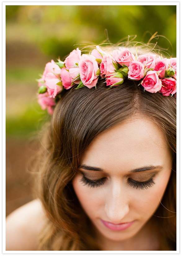 pink rosette headpiece