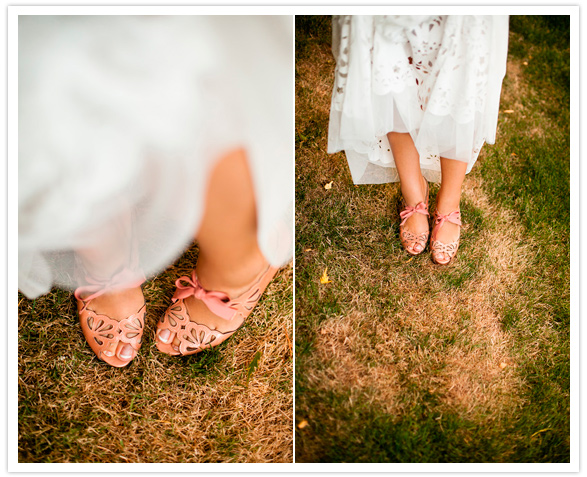 coral eyelet heels