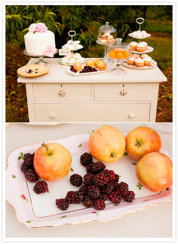 vintage dresser dessert setting