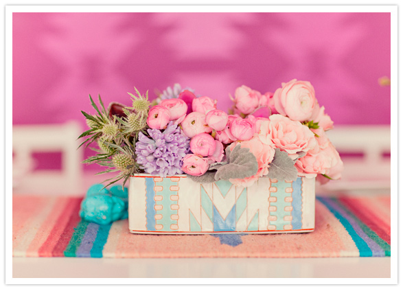 painted box floral centerpiece